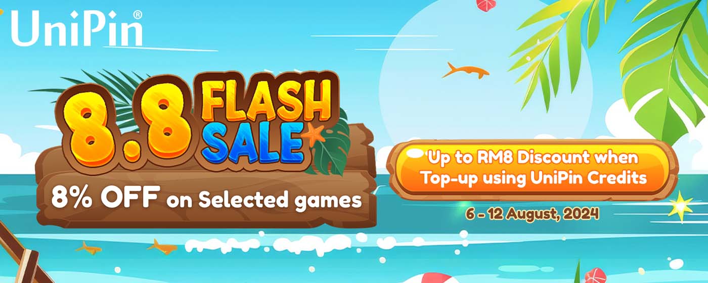 8.8 Flash Sales: Enjoy 8% Discount With UniPin! (MY)